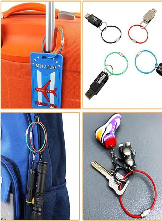 DXMWWTP 28 pcs Metal Wire Keychains, 2mm Coated Wire Key Rings Loops, 4" 6" 7.8" 10" Stainless Steel Connecter Cable Keyrings for Hiking Luggage ID Tags,Key Tags,Keyrings, Kitchen Utensils -7 Colors - Image 3